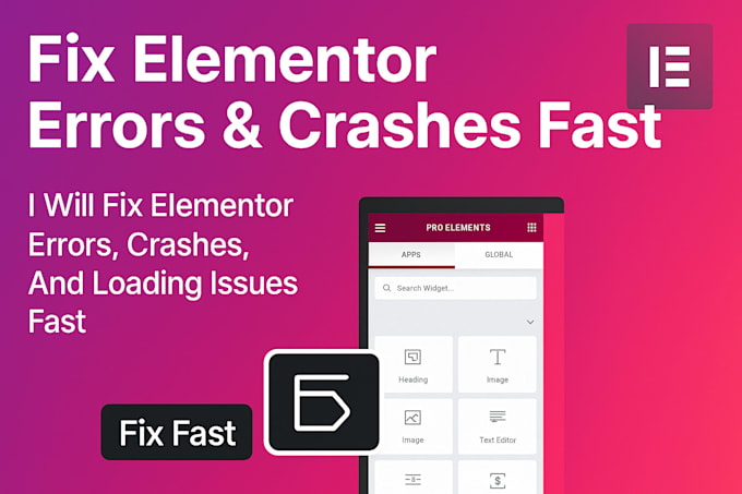 fix elementor errors, crashes, and loading issues fast
