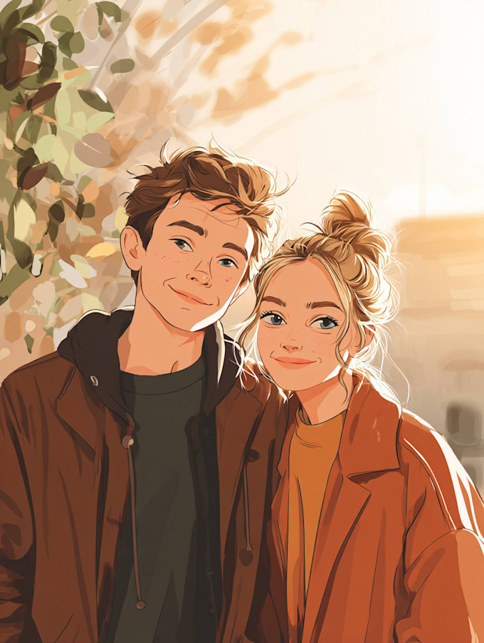 draw couple portrait illustration
