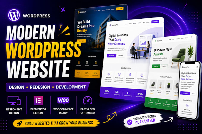 design, redesign or develop a professional custom wordpress website