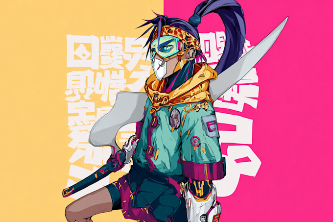 design anime character , cyberpunk character