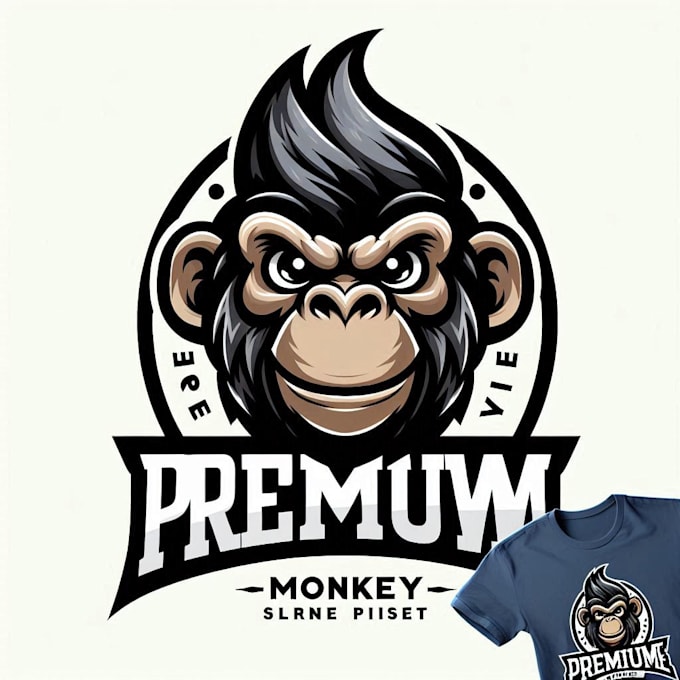 Design high quality premium monkey mascot logo with t shirt design by ...