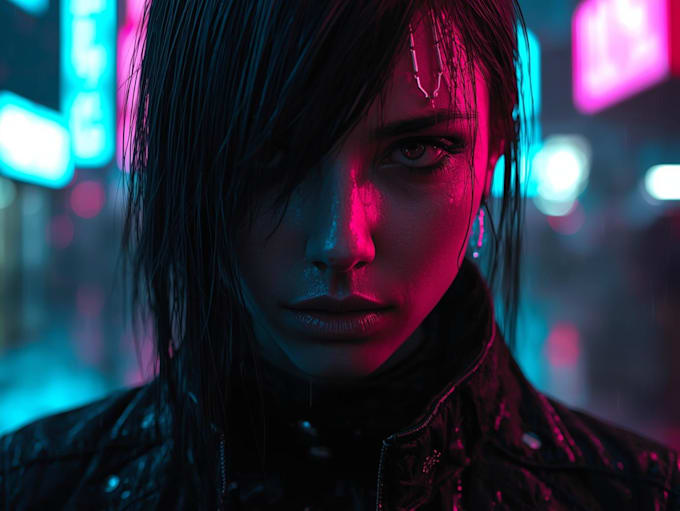 draw cyberpunk portrait illustration