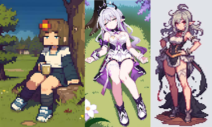 design 8bit,16bit,32bit retro game assets, pixel art characters and lofi gifs