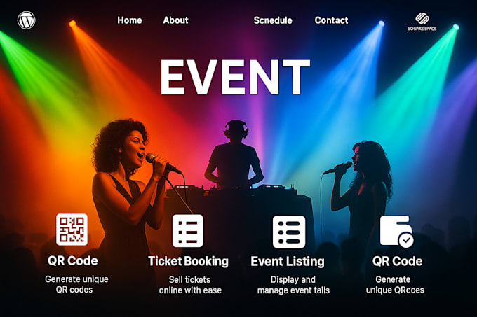 do event website ticket, qr code, event listing, party rental, event management