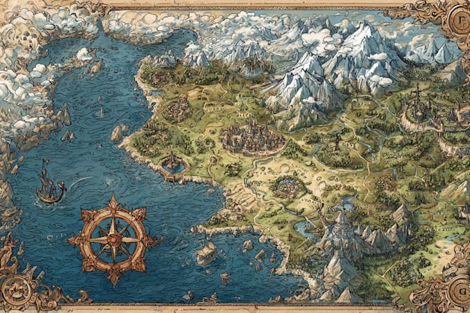 drawing your fantasy map illustration art
