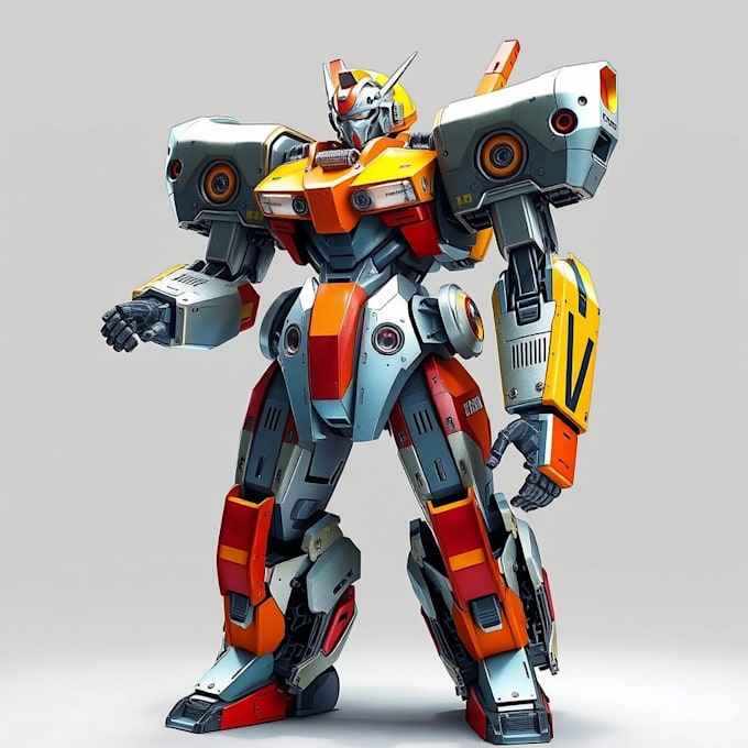 make amazing character mecha robot illustration