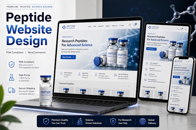 build fda compliant peptide website, research peptide, sarms