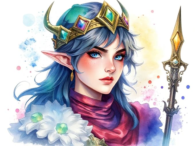 do a watercolor or fantasy portrait and dnd party