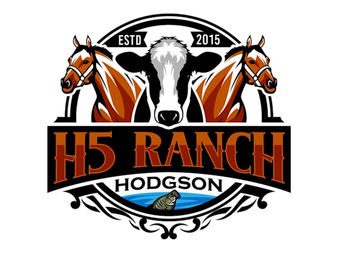create a high quality cow and horse logo
