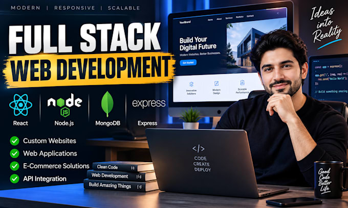 be a full stack web developer for custom website development