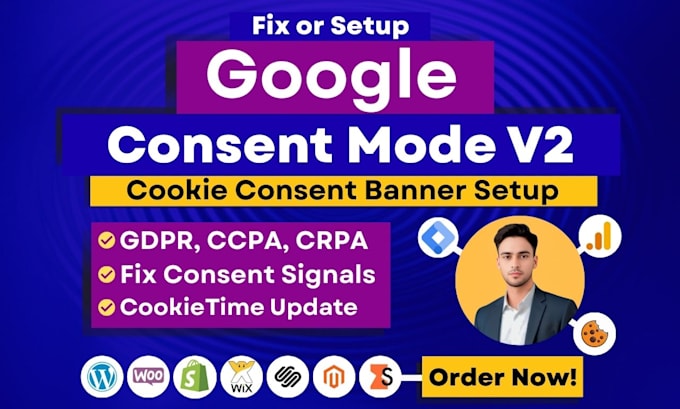 fix or setup google consent mode v2 cookie consent banner tracking via GTM