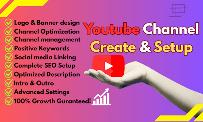 create and customize your youtube channel with all  settings done