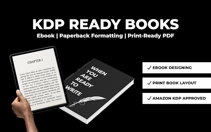 design and format KDP ready ebook and print book