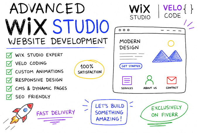 develop advanced wix studio website with velo coding and animations