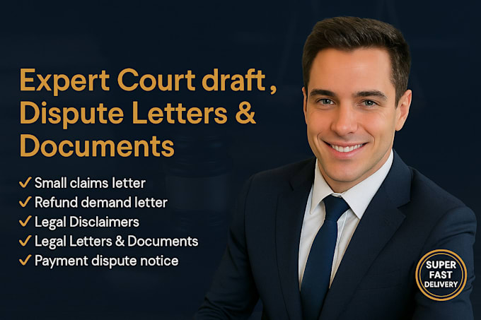 Draft small claims court letters refund demand letters and dispute