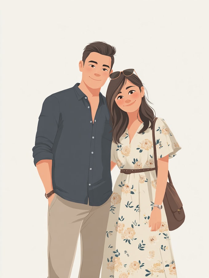 do watercolor couple portrait custom couple