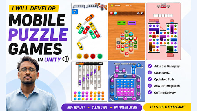 develop custom puzzle games in unity