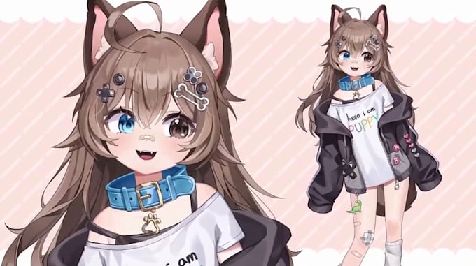 draw and rig live2d model 2d vtuber model anime vtuber model, vtuber rigging
