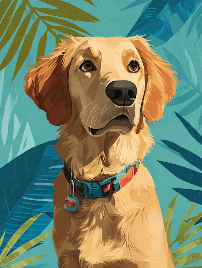 do disney pets portrait illustration in disney style