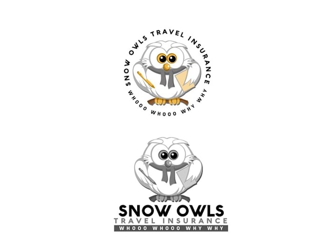 design surprising snow owls logo