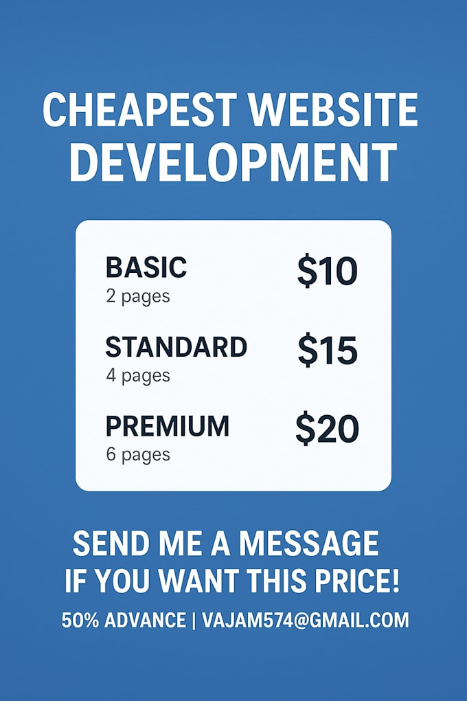 build cheapest website for you