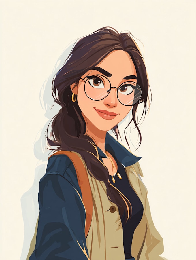 draw cute cartoon stylized portrait in style