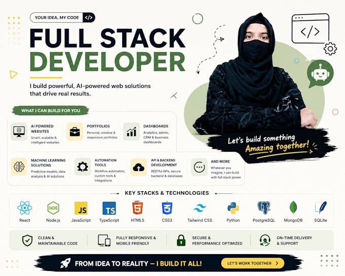 build full stack website with frontend backend database and deployment