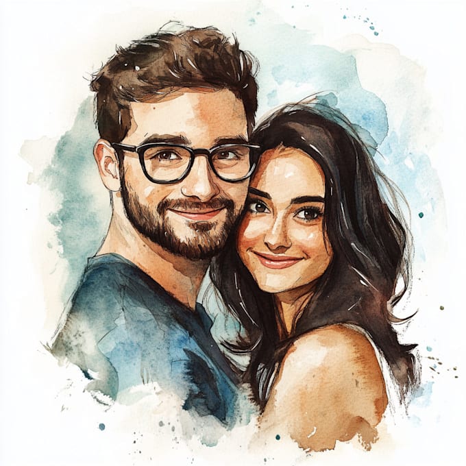 draw a couple portrait, wedding illustration