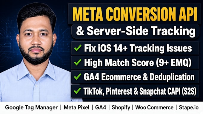 setup meta conversion API, facebook pixel, and GTM server side tracking