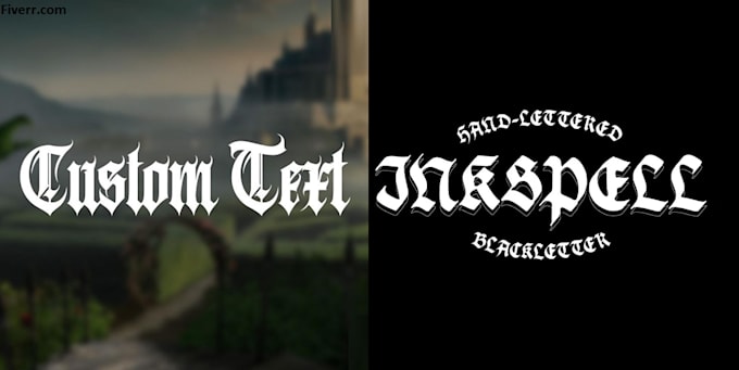 do typography tex old english font logo design
