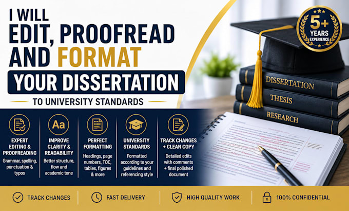 edit, proofread, and format your dissertation to university standards
