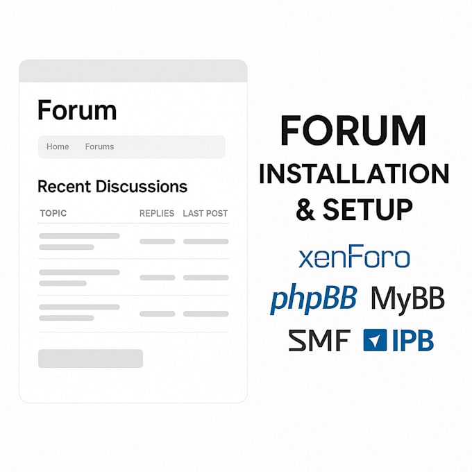 install and set up your forum xenforo, mybb, vbulletin or ipb