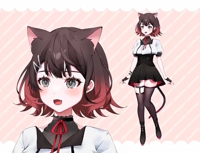 design and rigging live2d vtuber model, anime vtuber model, vtuber illustration