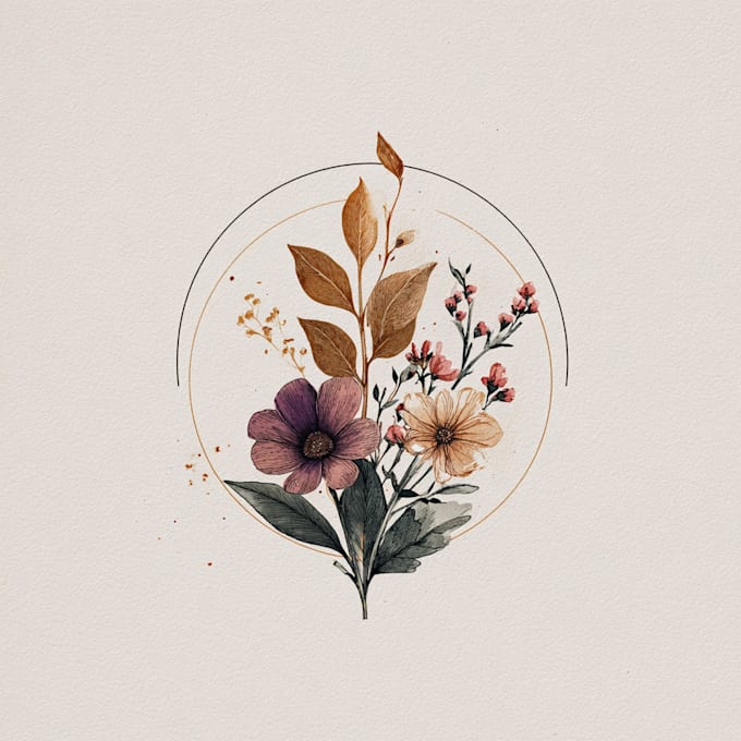 design a hand drawn botanical boho logo for your brand