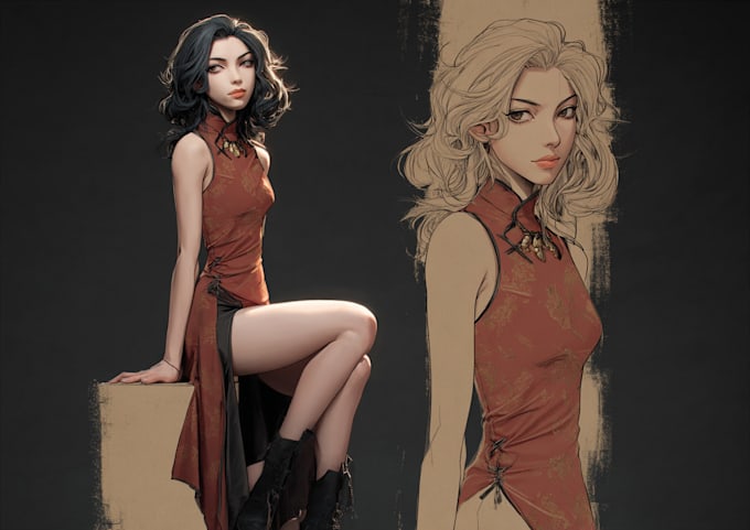 make a fashion design illustrations and technical flats