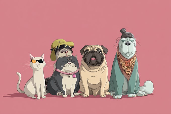 design a custom pet portrait illustration