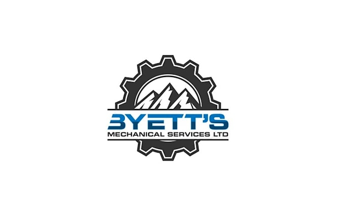 design heavy equipment mechanic mountains logo