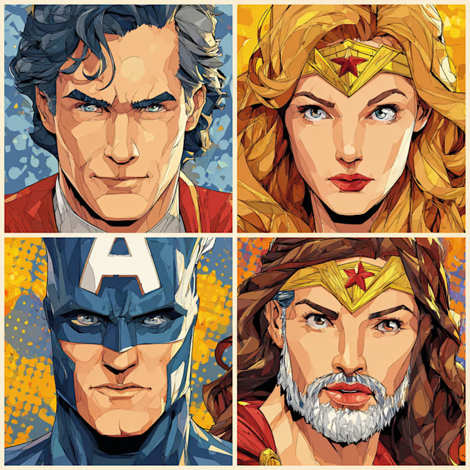 draw comic superhero pop art portraits