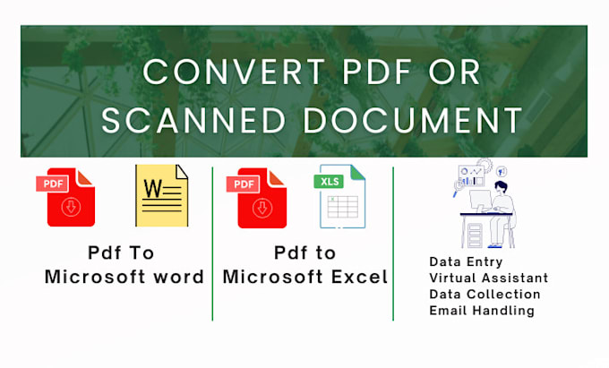 convert pdf to excel or word, scanned document to word, excel