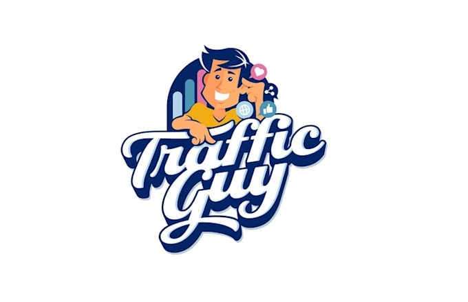 design modern traffic guy fun logo