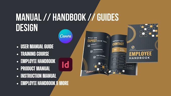 create user manual guide, training course, employee handbook and product manual
