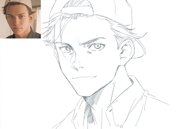 sketch any anime characters for you