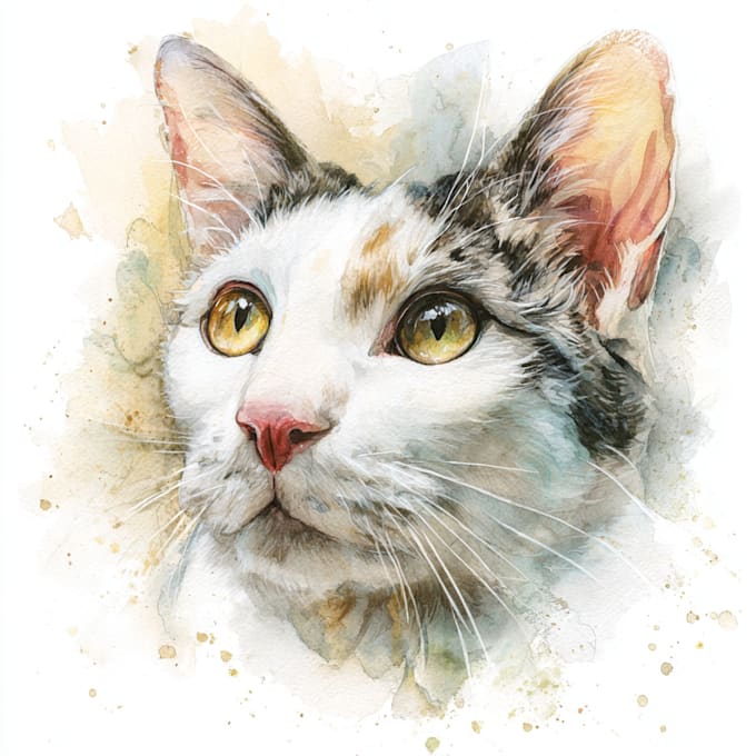 make a custom watercolor cat portrait