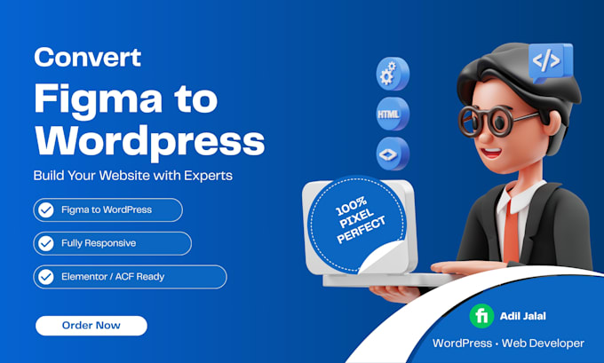 convert figma design to wordpress using elementor