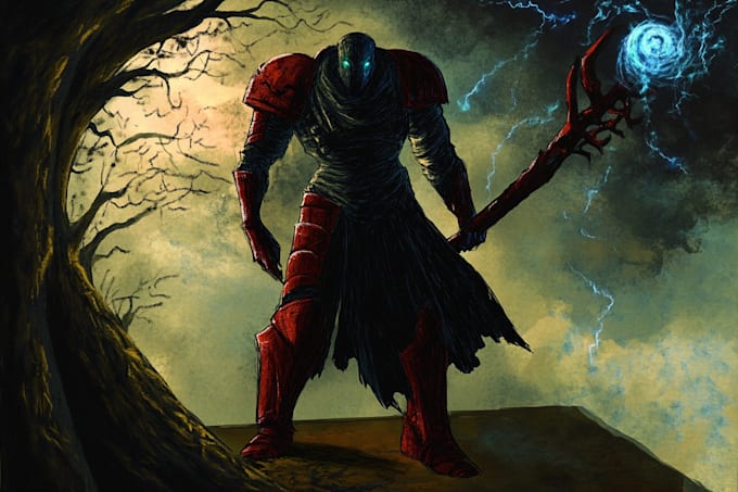 do dark fantasy art illustrations in a painterly style