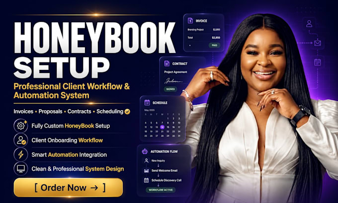 set up honeybook, hubspot, suitedash, freshdesk, gorgias for client onboarding