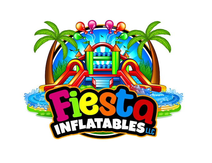 create high quality and beautiful bounce house logo design