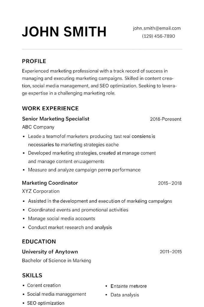 write a professional CV, resume and cover letter