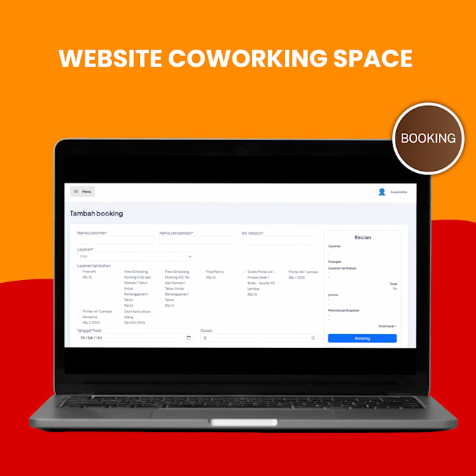 develop website for your cowoking space use laravel