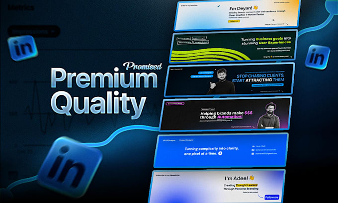 do professional linkedin optimized profile banner, header, cover artwork design